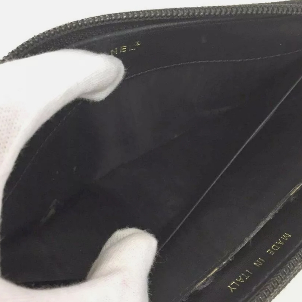 AUTH CHANEL CC LOGO ZIP AROUND LONG WALLET /B0688 - Picture 5 of 11
